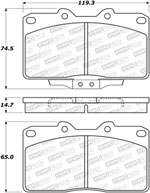 StopTech Street Brake Pads Mitsubishi 3000GT VR-4, Front; 1991-1999