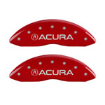 MGP 4 Caliper Covers Engraved Front & Rear Acura Red Finish Silver Char 2017 Acura RDX; 2016-2018