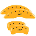 MGP 4 Caliper Covers Engraved Front & Rear MGP Yellow finish black ch