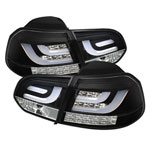 Spyder Volkswagen Golf / GTI G2 Type With Light Bar LED Tail Lights - Black - (ALT-YD-VG10-LED-G2-BK)