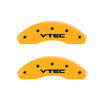 MGP 4 Caliper Covers Engraved Front & Rear Vtech Yellow Finish Black Char 2001 Acura TL