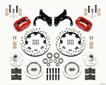 Wilwood Forged Dynalite Front Kit 12.19in Drilled Red 65-68 Chevy Impala -Drum Spindle; 1965-1968