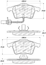 StopTech Sport Brake Pads Volvo S40 320mm Front Disc, Front; 2004-2012