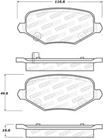 StopTech Street Brake Pads Dodge Journey SXT Premium 302mm Front Disc, Rear; 2012-2012