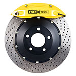 StopTech Acura NSX Big Brake Kit ST-40 Yellow Calipers & 2-Piece No Coating Drilled Rotors, Front