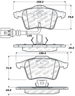 StopTech Street Brake Pads Volkswagen CC, Front; 2010-2011