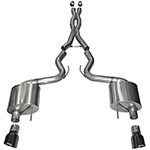 CORSA Ford Mustang GT Coupe 5.0L Cat-Back with 3in Xpipe and 4.5 Inch Pro-Series BLACK Tips - Extreme