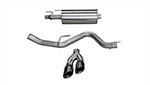 Corsa Ford F150 EcoBoost Cat-back System Single Side Exit with Twin 4.0 inch BLACK Tips - Sport