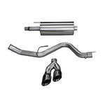 Corsa Ford F150 5.0L Cat-back System Single Side Exit with Twin 4.0 inch BLACK Tips - Sport