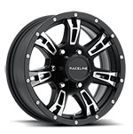 Raceline 840 Arsenal 15x6in / 6x139.7 BP / 0mm Offset / 4.25mm Bore - Black & Machined Wheel