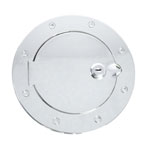 Rugged Ridge Locking Gas Cap Door Polished Alum 97-06TJ; 1997-2006