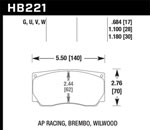 Hawk DTC-50 AP Racing/Wilwood Race Brake Pads