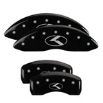 MGP 4 Caliper Covers Engraved Front & Rear Circle K/Kia Black finish silver ch