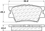 StopTech Street Select Brake Pads Pontiac Vibe AWD, Rear; 2009-2010