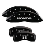 MGP 4 Caliper Covers Engraved Front Honda Engraved Rear H Logo Black finish silver ch; 2012-2014