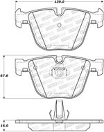 StopTech Street Brake Pads BMW X6, Rear; 2008-2009