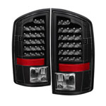 xTune Dodge Ram 1500/2500/3500 LED Tail Lights - Black; 2007-2008