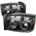 Spyder Dodge Dakota Halo LED Projector Headlights - Black - (PRO-YD-DDAK05-BK)