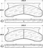 StopTech Street Brake Pads Ford E-200 Econoline Fr Ch # A75 001, Front; 1973-1974