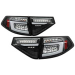 Spyder 08-14 Subara Impreza WRX Hatchback LED Tail Lights Seq Signal Black ALT-YD-SI085D-SEQ-BK; 2008-2014