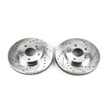 Power Stop 89-96 Nissan 300ZX Front Evolution Drilled & Slotted Rotors - Pair; 1989-1996