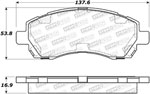 StopTech Street Brake Pads Subaru Legacy L, Front; 1997-1999