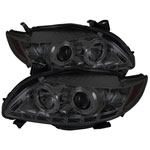 Spyder Toyota Corolla DRL LED Projector Headlights - Smoke - (PRO-YD-TC09-DRL-SM)