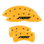 MGP 4 Caliper Covers Engraved Front & Rear SPORT Yellow finish black ch; 2019-2019