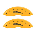 MGP 4 Caliper Covers Engraved Front & Rear Ssr Yellow Finish Black Char 2004 Chevrolet SSR; 2003-2005