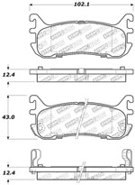 StopTech Sport Brake Pads Mazda Protege Front Caliper Cast# 22-14, Rear