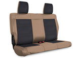 PRP 07-10 Jeep Wrangler JK Rear Seat Covers/2 door - Black/Tan; 2007-2010