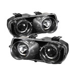 Spyder Acura Integra Halo Projector Headlights - Black - (PRO-YD-AI94-HL-BK); 1994-1997