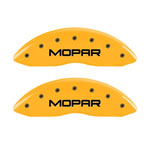 MGP Front set 2 Caliper Covers Engraved Front MOPAR Yellow finish black ch