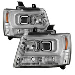 Spyder Chevy Avalanche Version 2 Projector Headlights - Light Bar DRL - Chrome - (PRO-YD-CSUB07V2-DRL-C)