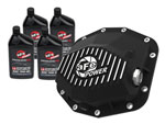 aFe POWER 21-22 Ram1500 TRX Hemi V8 6.2L PRO Series Rear Diff Cover Black w/Machined Fins & Gear Oil; 2021-2022