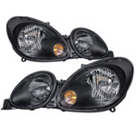 Xtune Lexus GS300/GS400/GS430 98-05 Halogen Only Crystal Headlights Black HD-JH-LGS98-BK; 1998-2005