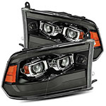 AlphaRex Dodge Ram 1500HD PRO-Series Proj Headlights Plank Style Black w/Seq Signal/Smoked DRL