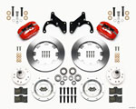 Wilwood Forged Dynalite Front Kit 12.19in Red 65-68 Chevy Impala -Drum Spindle; 1965-1968