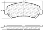 StopTech Sport Brake Pads Nissan Rogue Select S 5th Digit in VIN, Front; 2014-2015