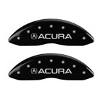 MGP 4 Caliper Covers Engraved Front & Rear Acura Black Finish Silver Char 2017 Acura ILX; 2017-2020