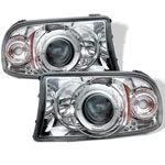 Spyder Dodge Dakota 1PC Halo LED ( Replaceable LEDs ) Projector Headlights - Chrome - (PRO-YD-DDAK97-C)