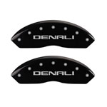 MGP 4 Caliper Covers Engraved Front & Rear Denali Black Finish Silver Char 2019 GMC Arcadia