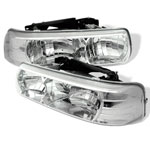 Spyder Silverado Crystal Headlights - Chrome - (HD-YD-CSIL99-C); 1999-2003