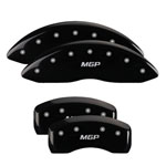 MGP 4 Caliper Covers Engraved Front & Rear MGP Black finish silver ch; 2004-2005