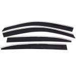 AVS Low Profile Ventvisor Deflector - Smoke W/Chrome Trim