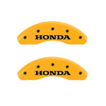 MGP 4 Caliper Covers Engraved Front Honda Rear H Logo Yellow Finish Black Char 2003 Honda Element; 2003-2010