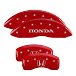 MGP 4 Caliper Covers Engraved Front Honda Engraved Rear H Logo Red finish silver ch; 2012-2014