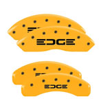 MGP 4 Caliper Covers Engraved Front & Rear Edge Yellow finish black ch; 2011-2014