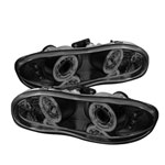 Spyder Chevy Camaro Projector Headlights - LED Halo - LED Black Smoke - (PRO-YD-CCAM98-HL-BSM); 1998-2002