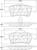 StopTech Street Brake Pads Mercedes-Benz E550, Rear; 2007-2014